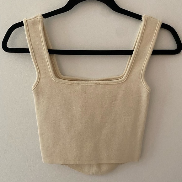 Zara corset style top in cream, size small - Picture 2 of 4